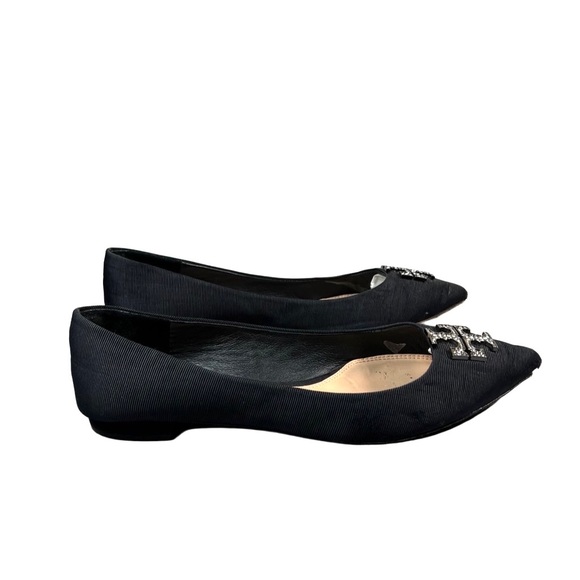 Tory Burch Gigi Crystal Embellishment Pointy Toe Flats - Picture 2 of 9